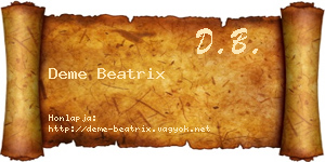 Deme Beatrix névjegykártya