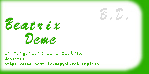 beatrix deme business card
